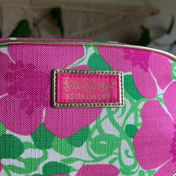 Lilly Pulitzer x Estée Lauder Pink Makeup Bag Cosmetic Travel Pouch Toiletry - Picture 2 of 9